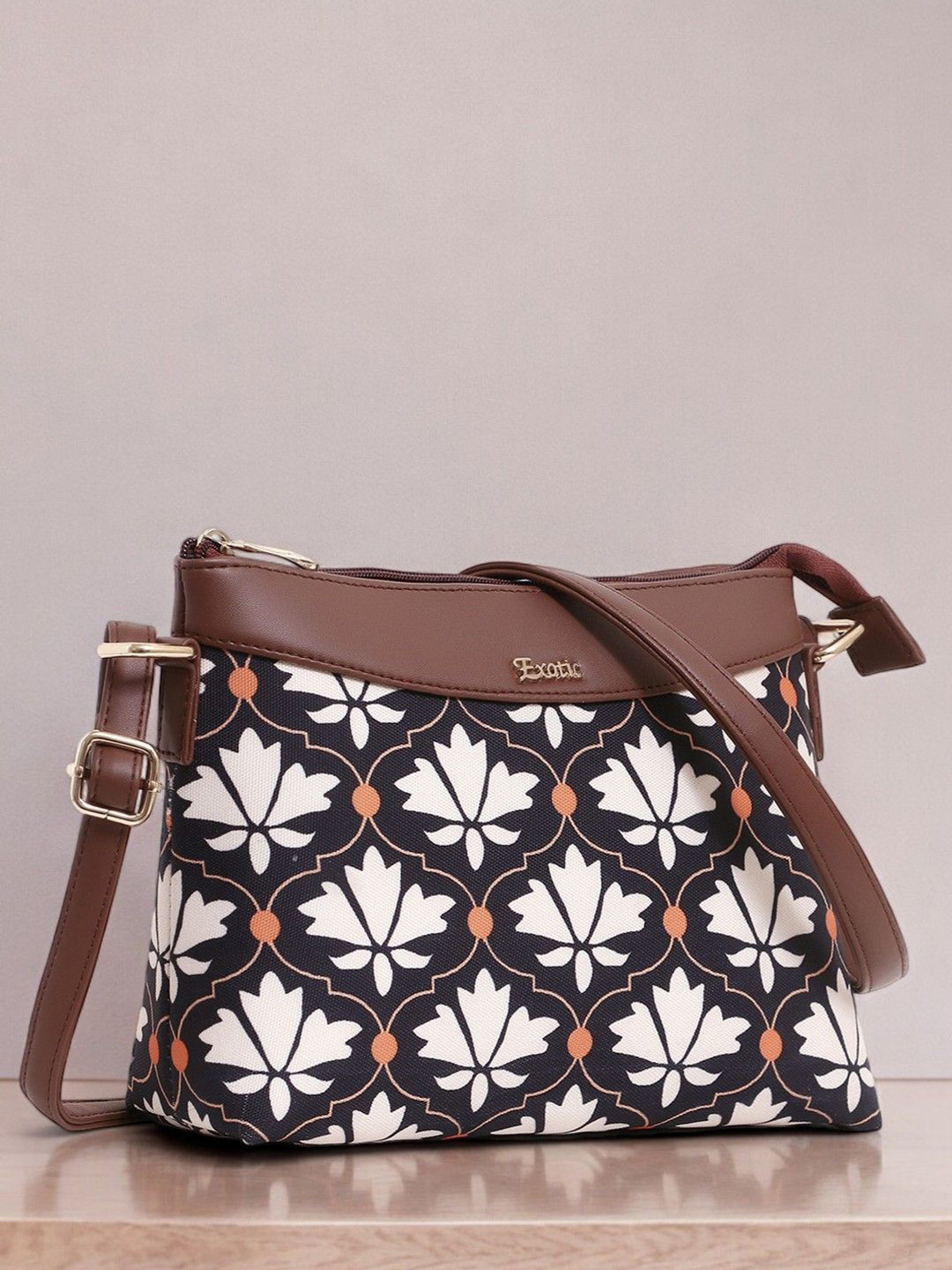 Exotic Women Floral Bucket Sling Bag with Fringed