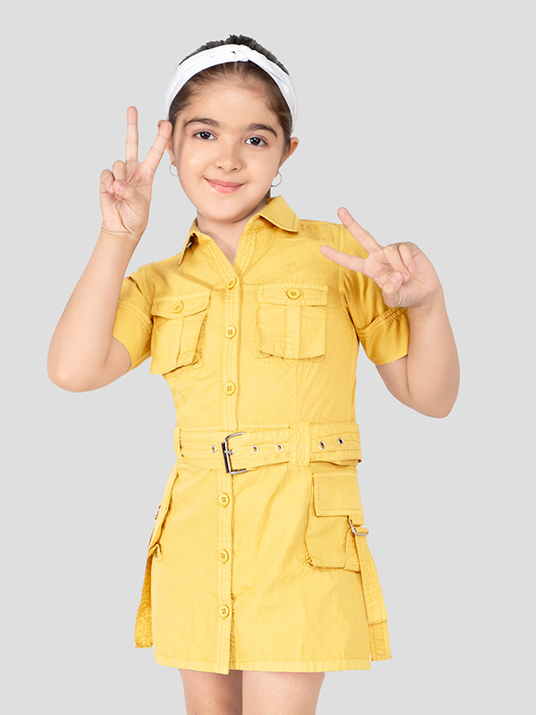 Naughty Ninos Cold-Shoulder Shirt Dress