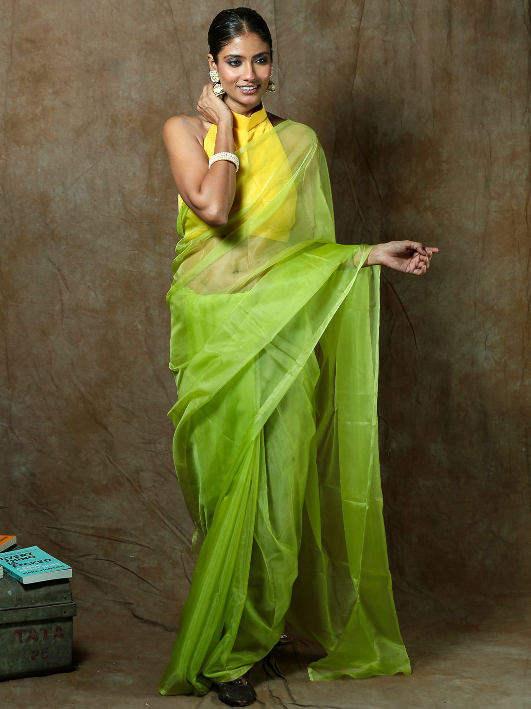 Urbane Essence Organza Saree With Blouse Piece