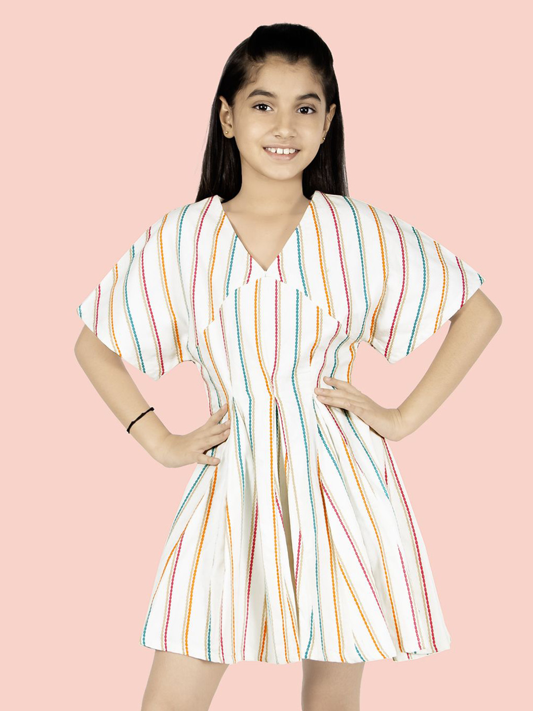 Naughty Ninos Girls Stiped Print Dress