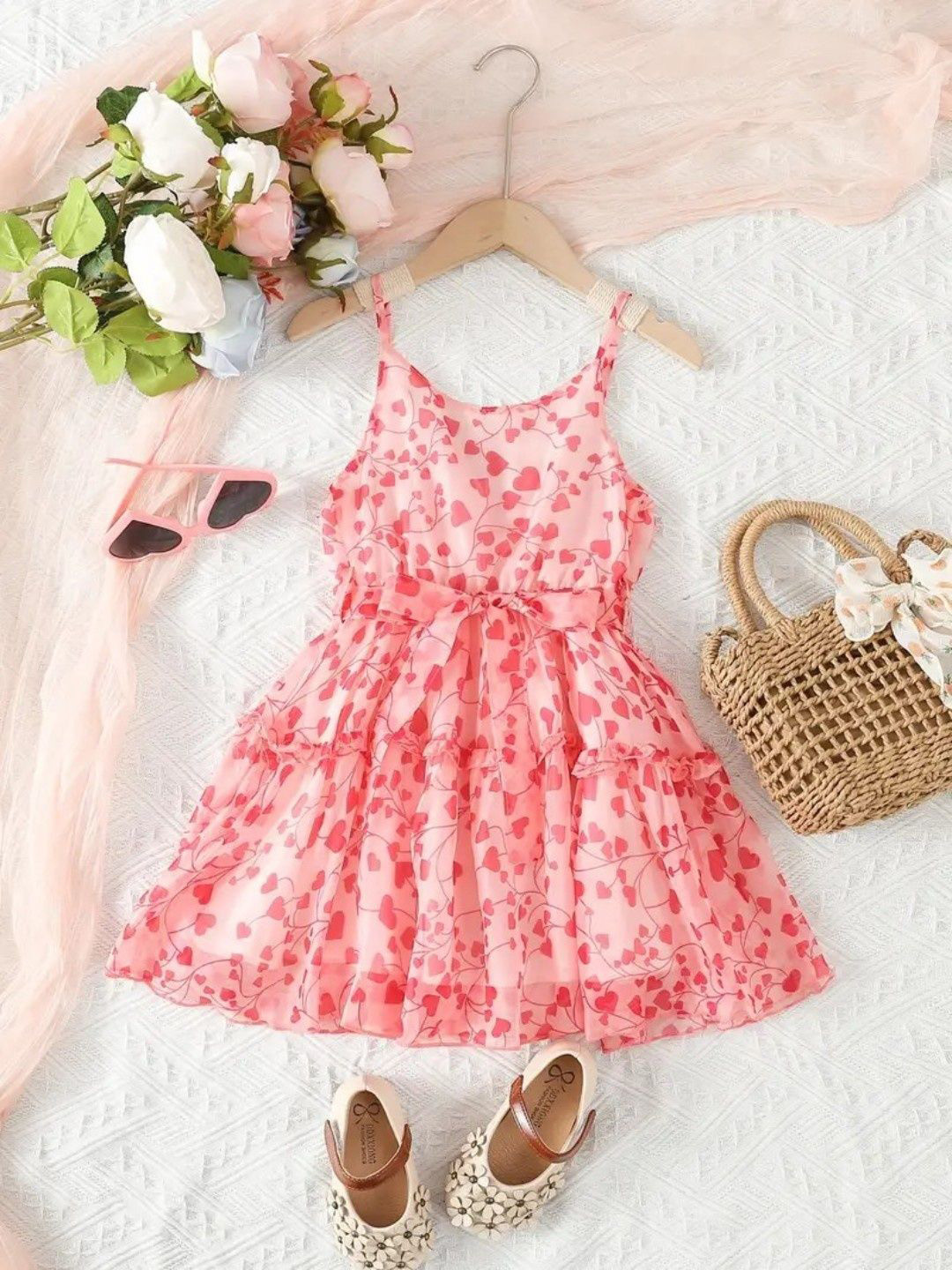 BAESD Floral PU Coated Fit & Flare Dress