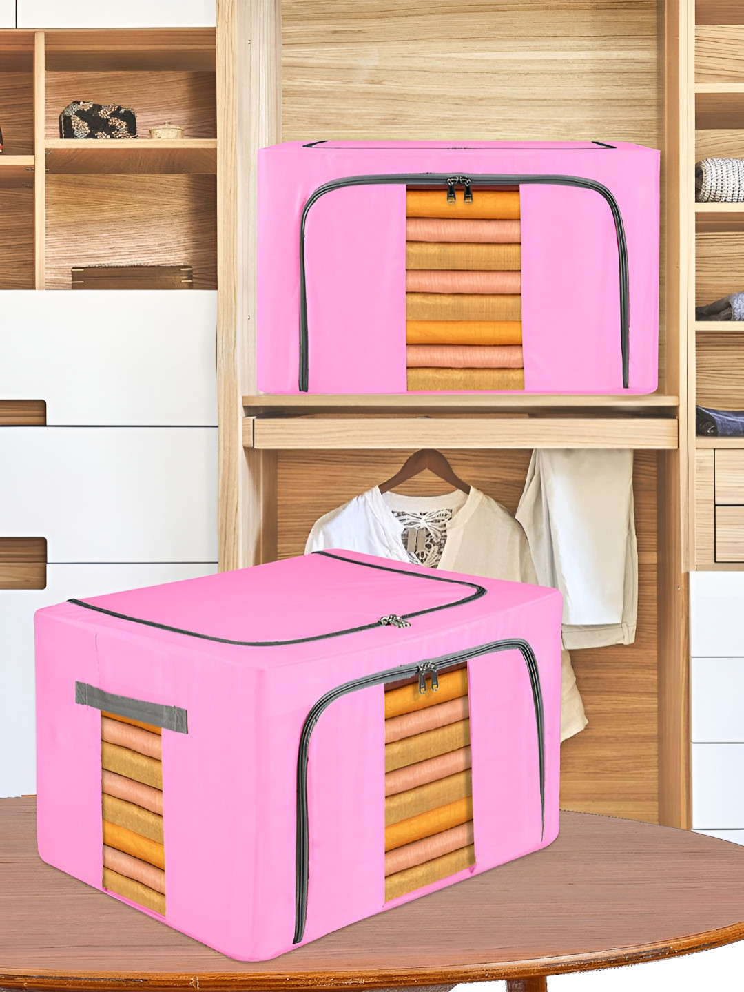 Kuber Industries Pink 6 Pieces Water Resistant Drawer Organisers