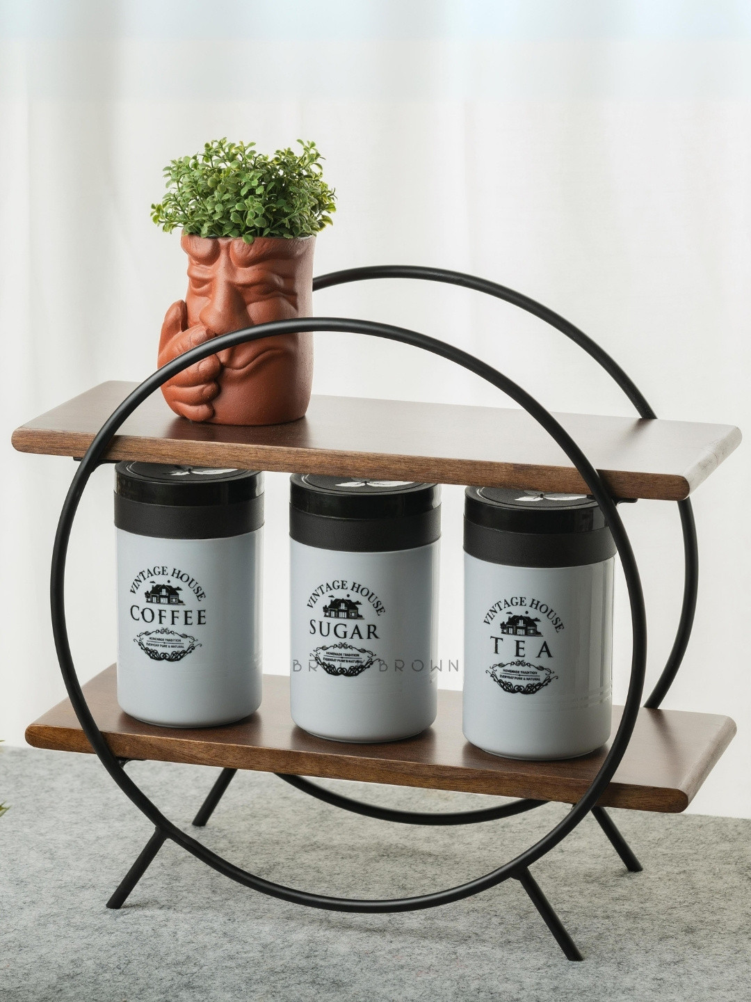 BRICK BROWN Grey Set of 1 Regular Multi-Utility Organisers