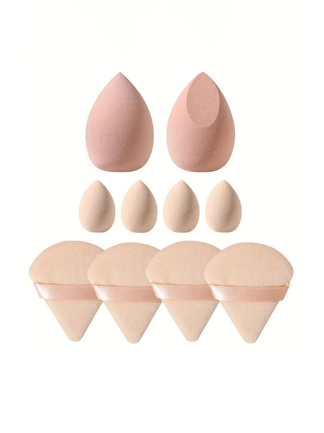 Facejewel Set Of 10 Makeup Sponge, Mine Sponge & Triangle Puff