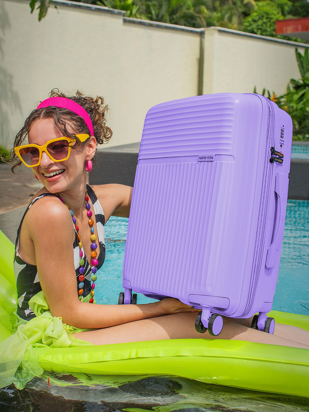 Krabi Expander TSA Lock Polypropylene Medium Purple Trolley Bag - 24 Inch (65 cm)