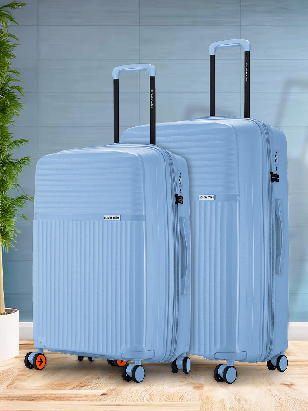 Krabi Expander TSA Lock Polypropylene Medium-Large Steel Blue Trolley Bags (65-75 cm)