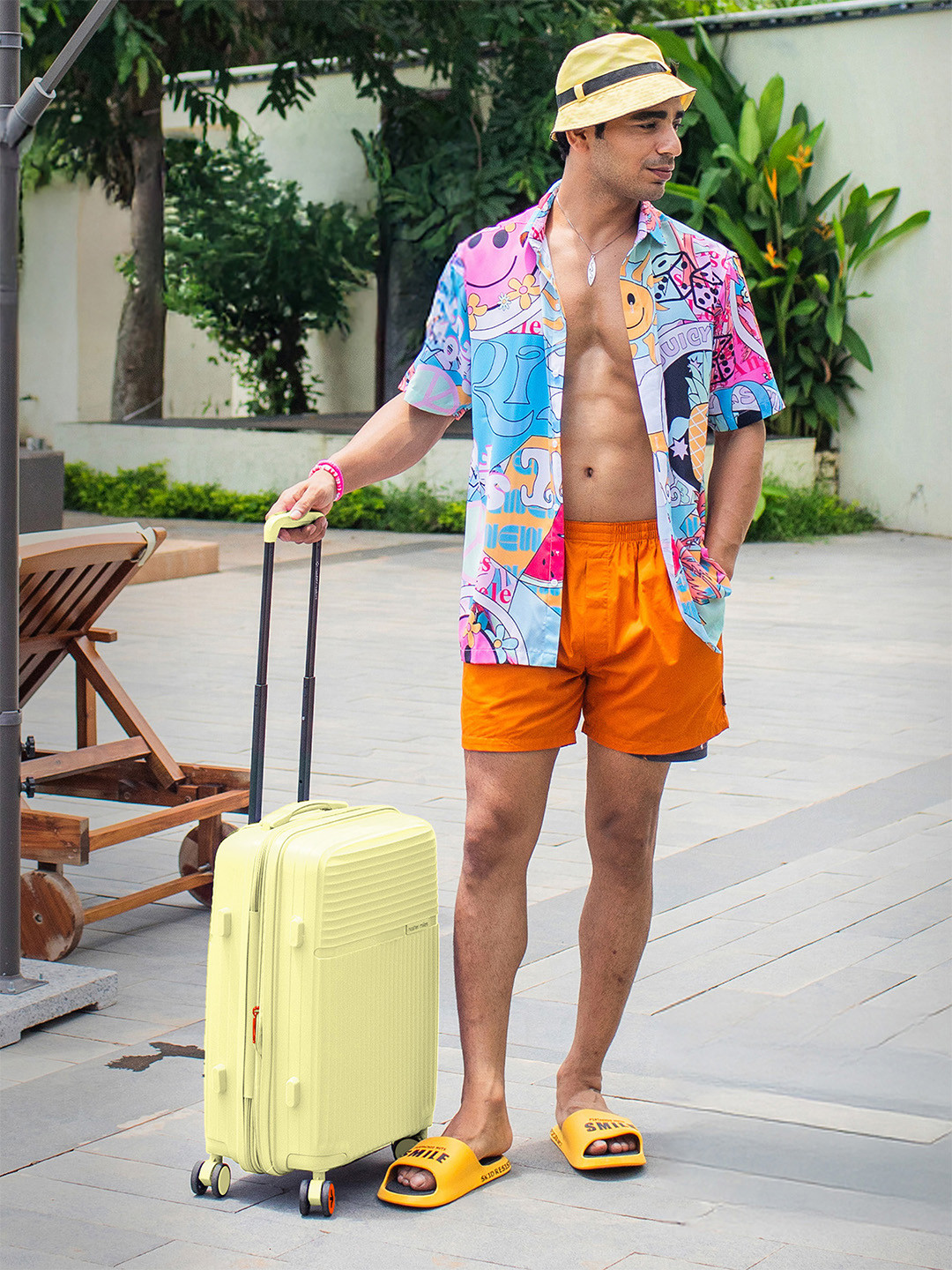 Krabi Expander TSA Lock Polypropylene Cabin Yellow Trolley Bag - 20 Inch (55 cm)