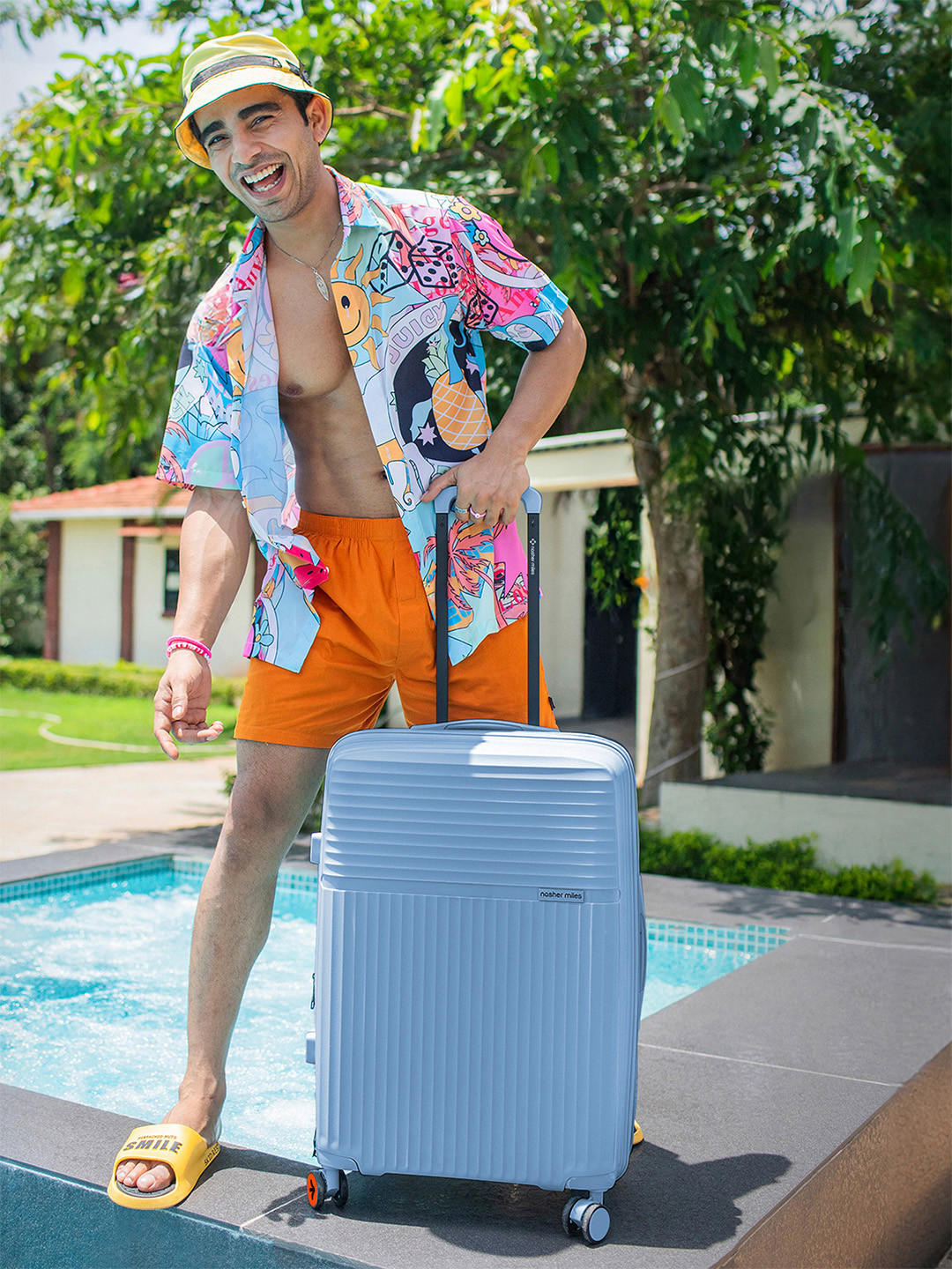 Krabi Expander TSA Lock Polypropylene Large Steel Blue Trolley Bag - 28 Inch (75 cm)