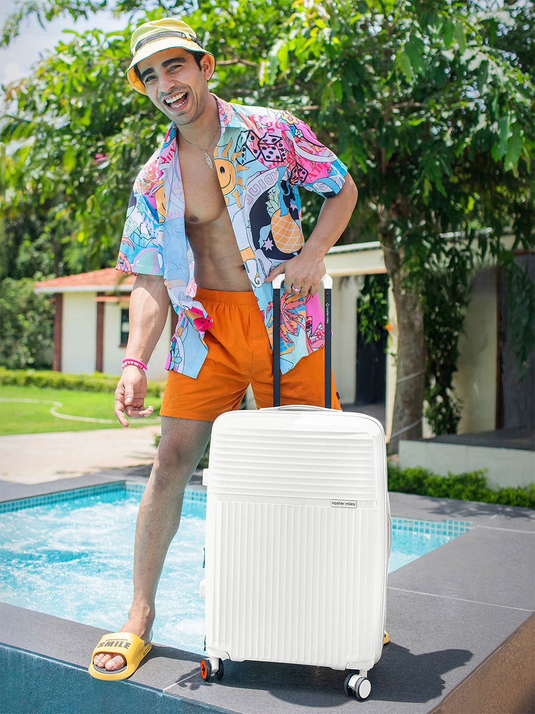 Krabi Expander TSA Lock Polypropylene Large White Trolley Bag - 28 Inch (75 cm)