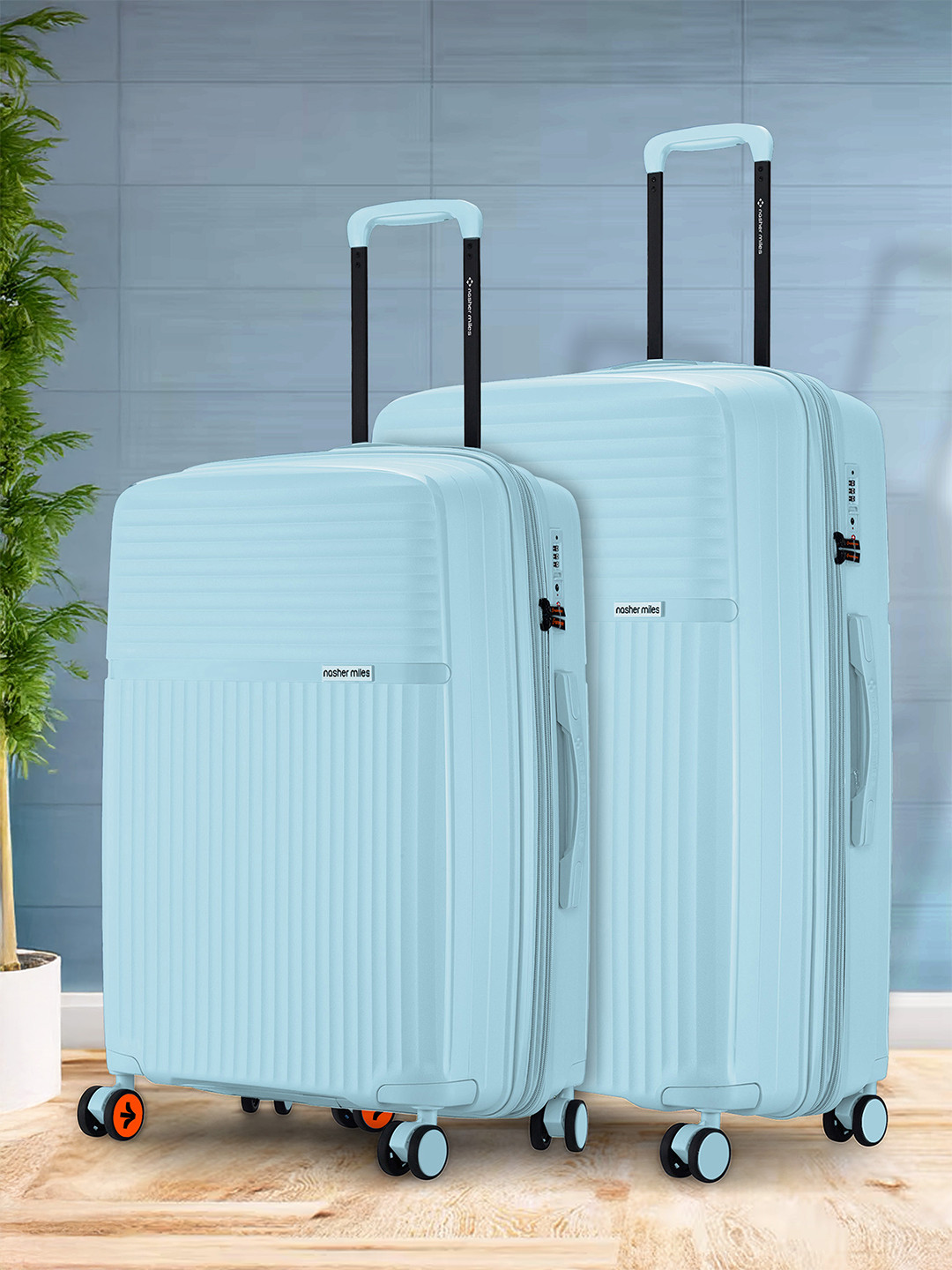 Krabi Expander TSA Lock Polypropylene Medium-Large Light Blue Trolley Bags (65-75 cm)