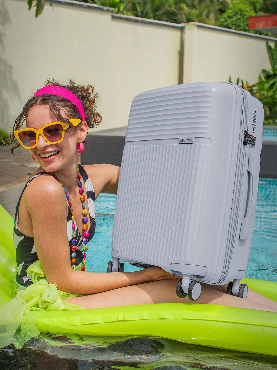 Krabi Expander TSA Lock Polypropylene Medium Grey Trolley Bag - 24 Inch (65 cm)