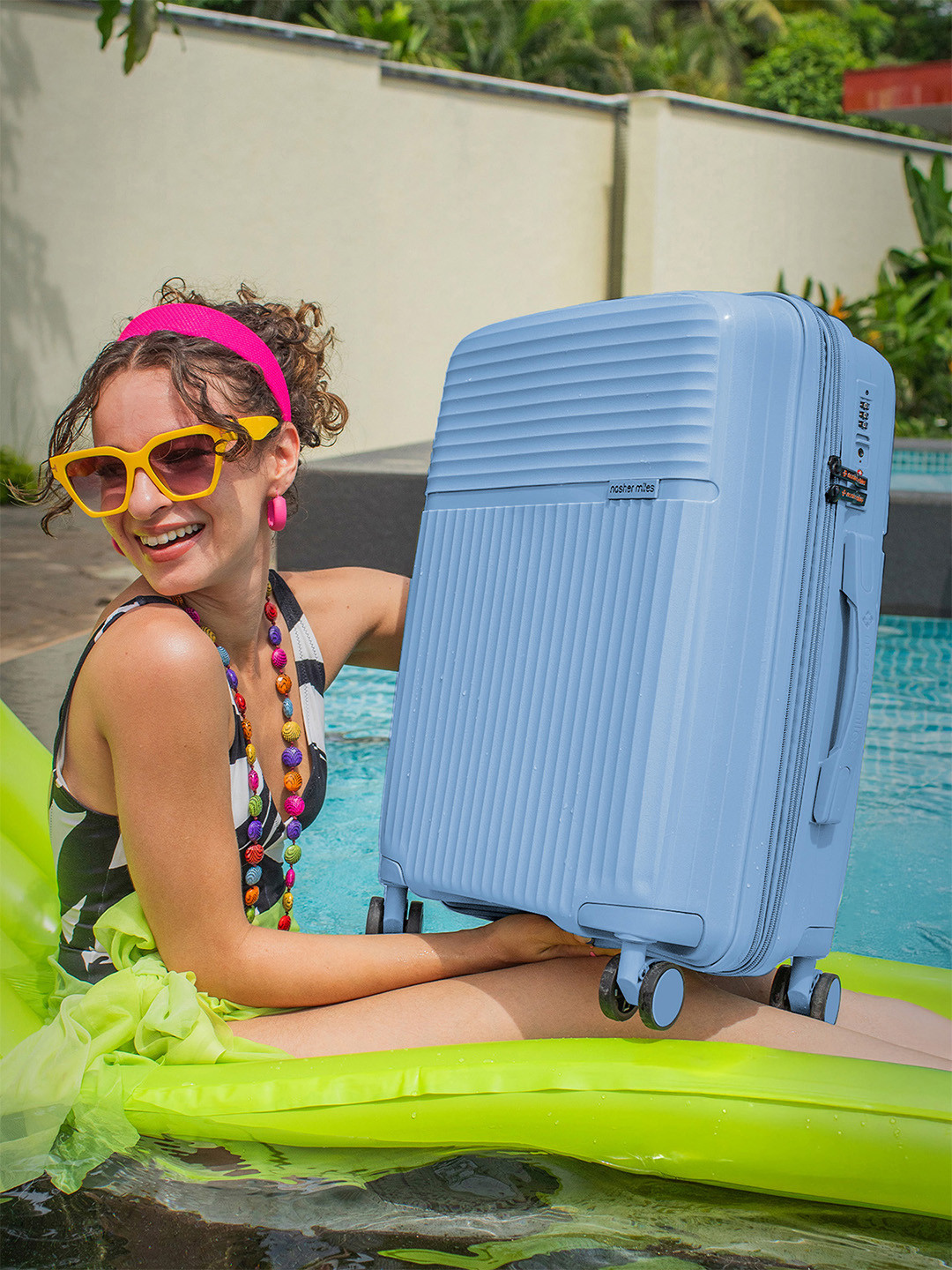 Krabi Expander TSA Lock Polypropylene Medium Steel Blue Trolley Bag - 24 Inch (65 cm)