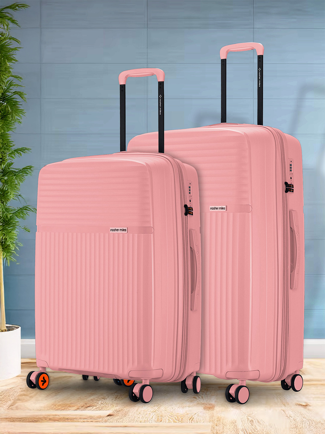 Krabi Expander TSA Lock Polypropylene Medium-Large Peach Trolley Bags (65-75 cm)