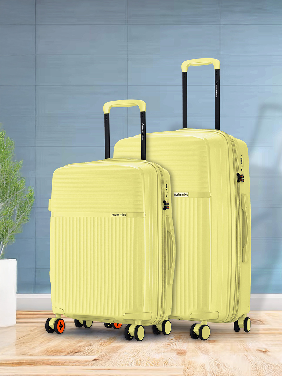 Krabi Expander TSA Lock Polypropylene Small-Medium Yellow Trolley Bags (55-65 cm)