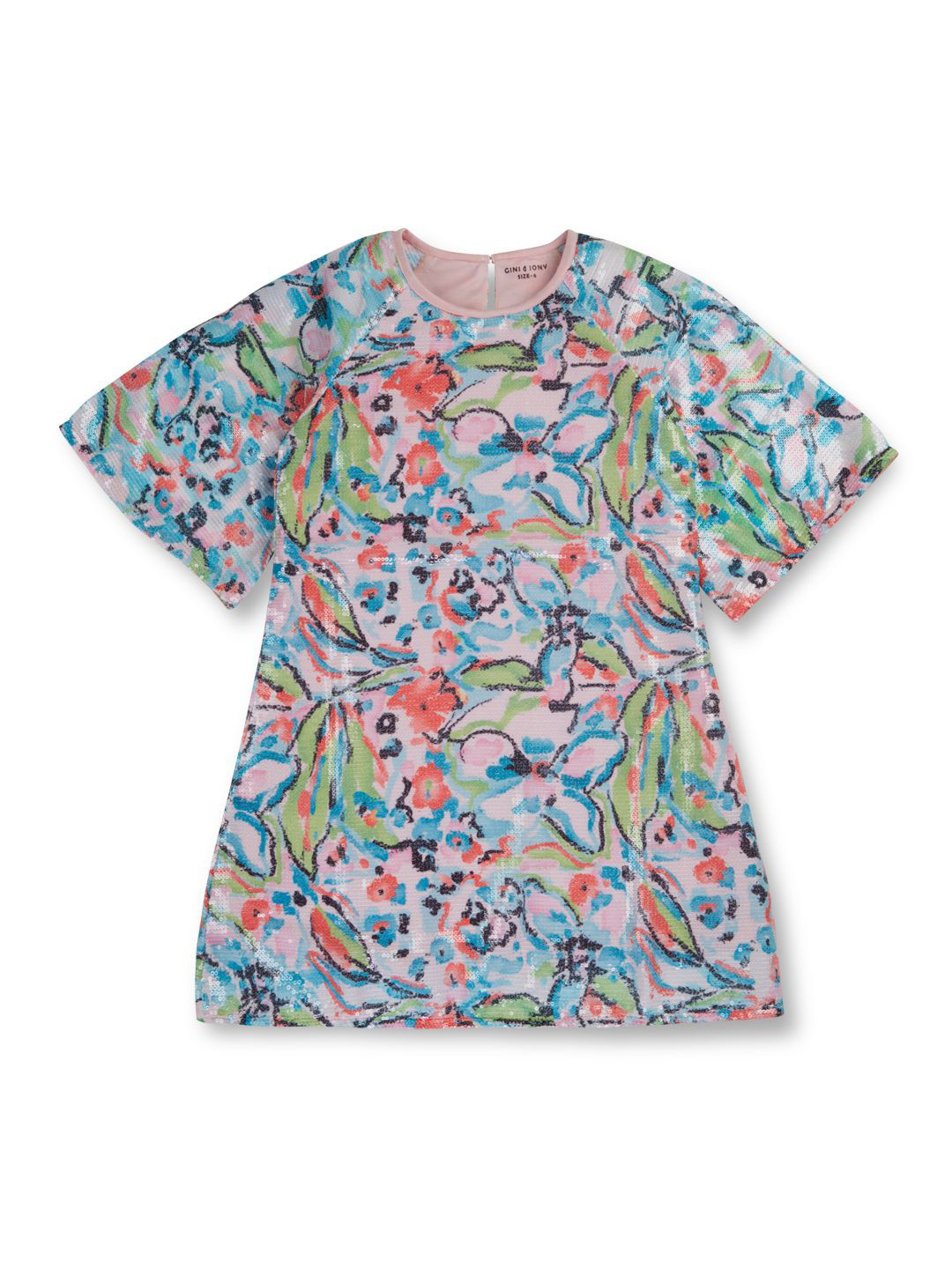 Gini and Jony Floral Print Round Neck Dress