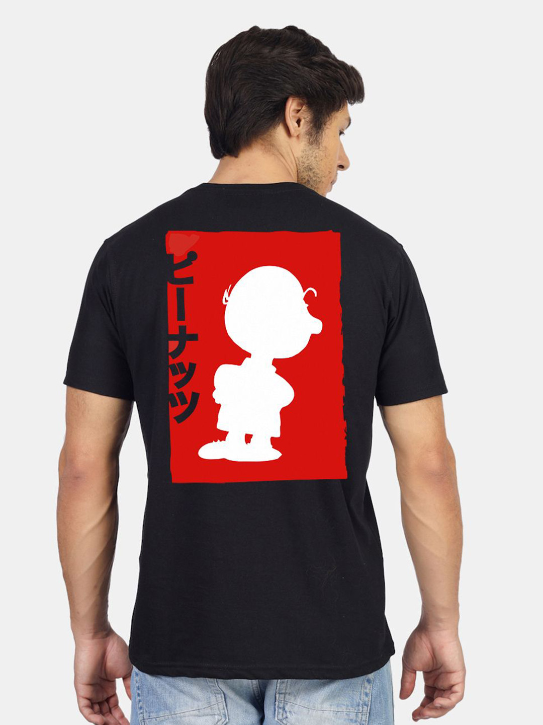 Greylongg Men Round Neck Snoopy Printed T-shirt