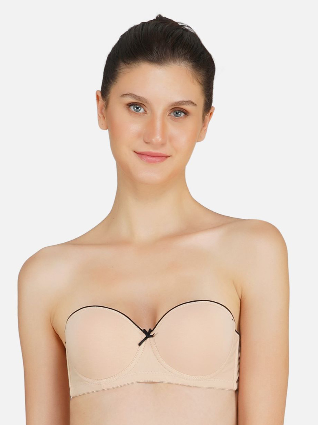Poftik Bandeau Bra Half Coverage Underwired Heavily Padded