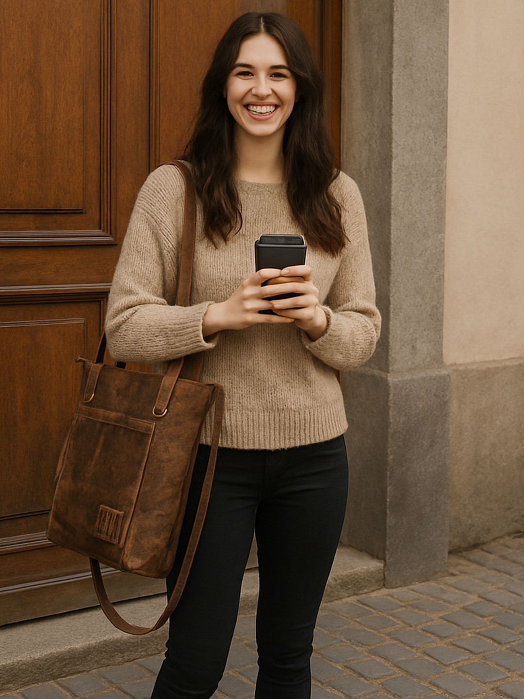 Goatter Leather Oversized Tote Bag