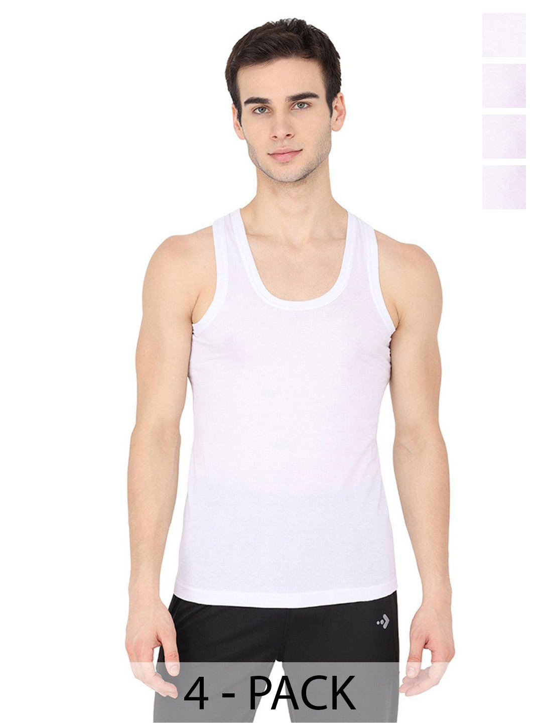 KANSAL Pack Of 4 Cotton Basic Innerwear Vests
