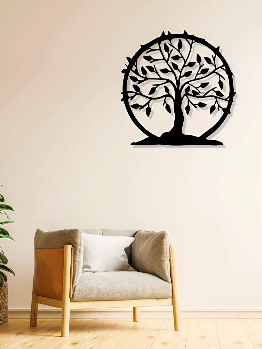 ARTROOMS Kalpavriksha Tree Metal Matte Hanging Hall Signs and Plaques-25In
