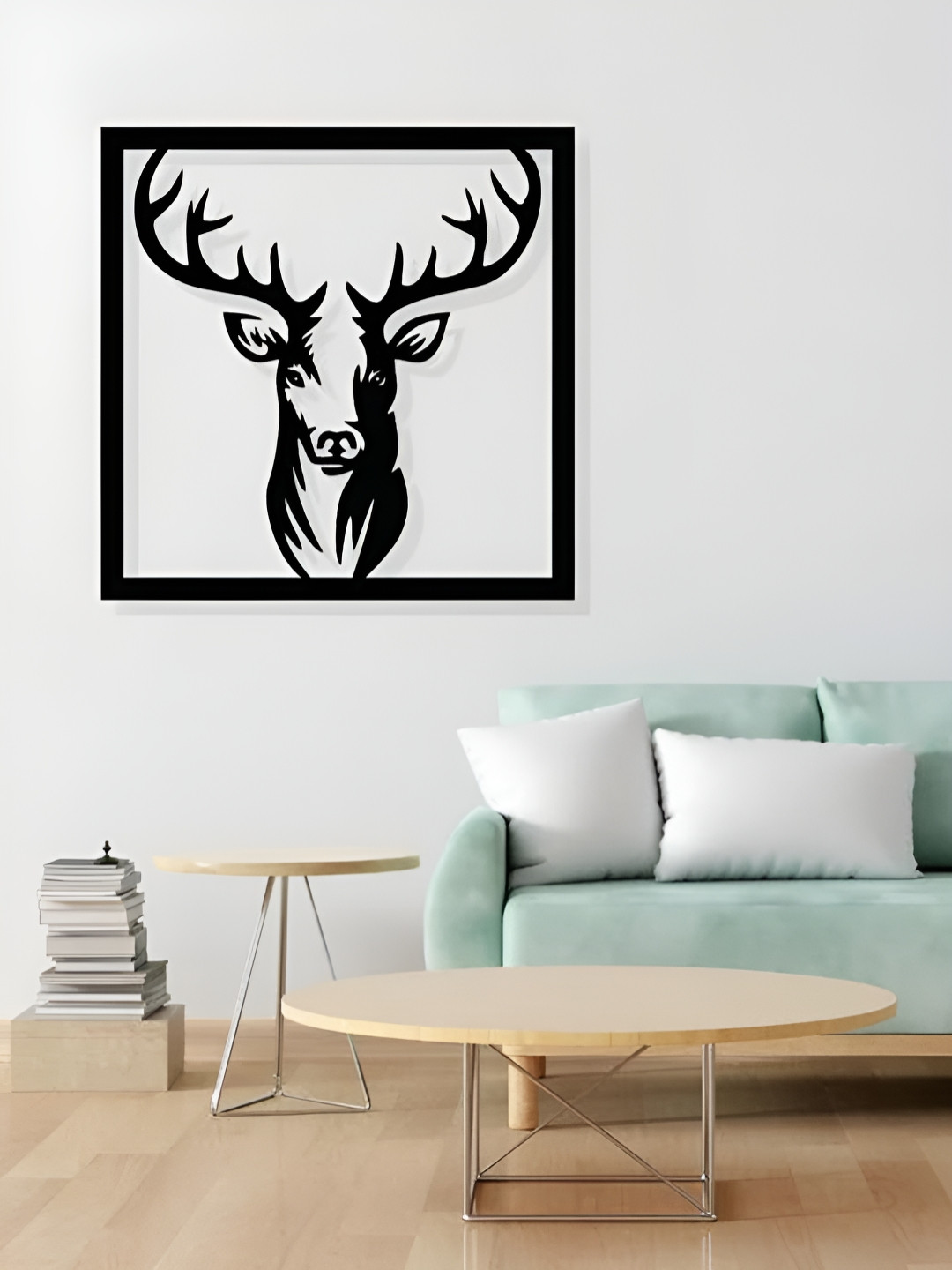 ARTROOMS Deer Head Metal Matte Hanging Hall Signs and Plaques-25In