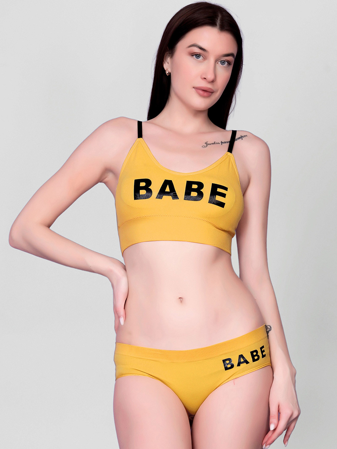 Gopalvilla Printed Lingerie Set GLing012_Y_1