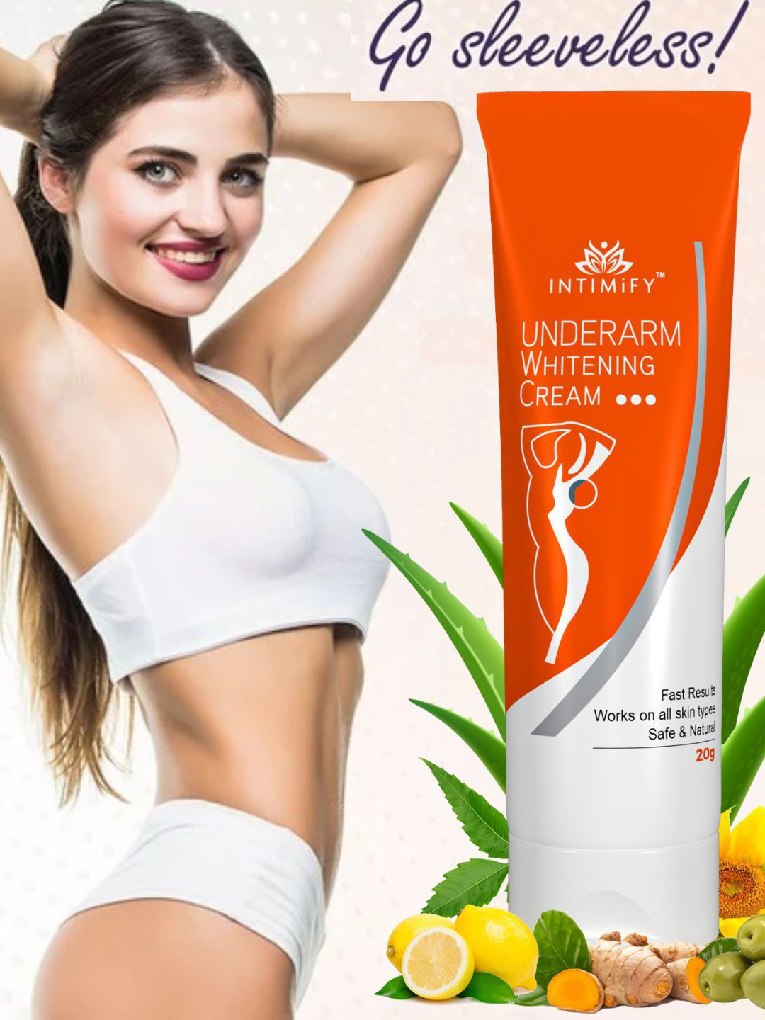 INTIMIFY Safe & Natural Underarm Whitening Cream with Vitamin C & Neem - 20 g