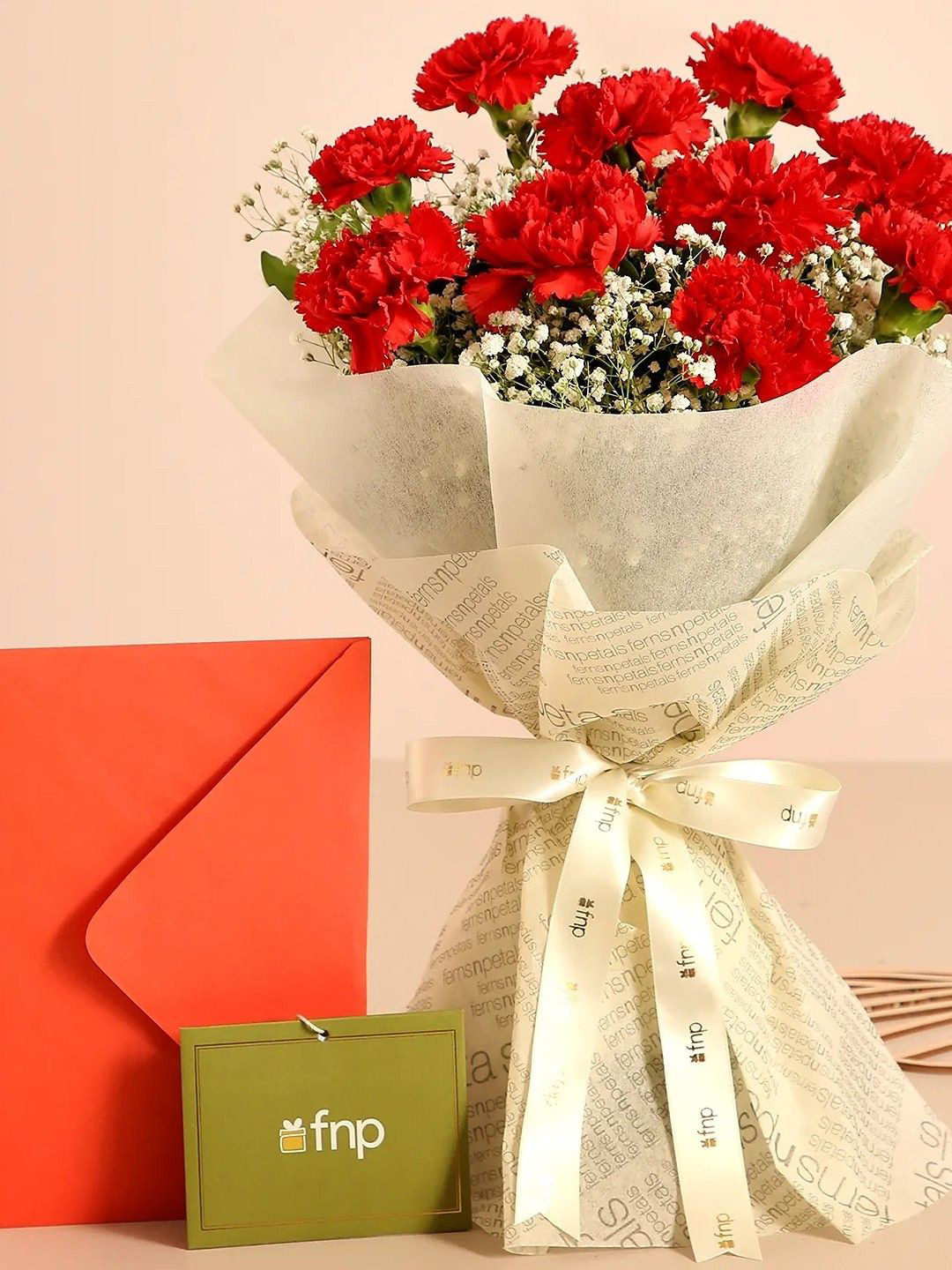 fnp Red & Green 22 Pieces Pop Of Love Carnation Bouquet