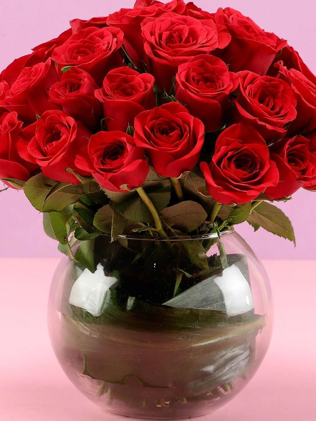 fnp Red & Green 40 Pieces Roses Bouquet