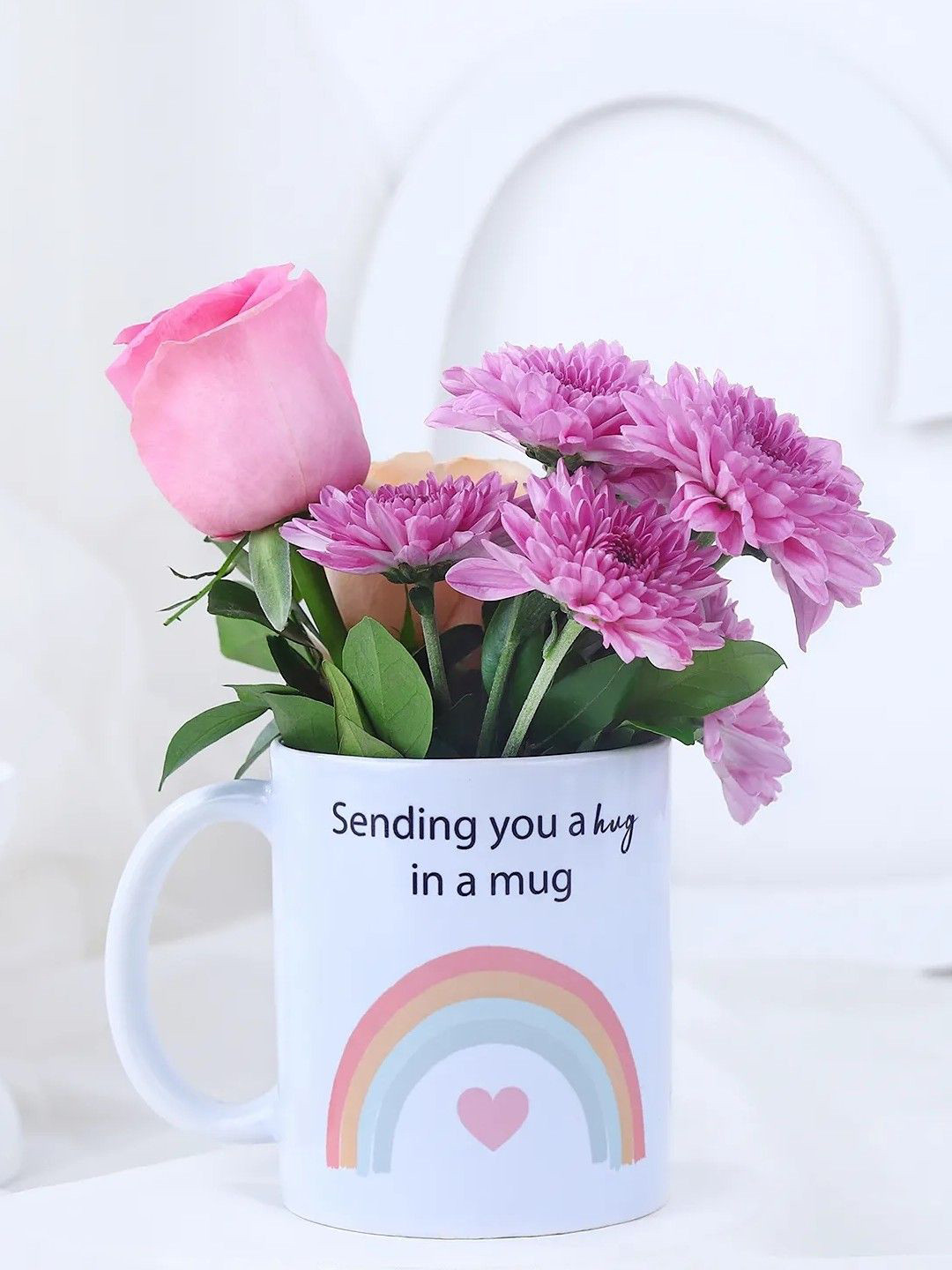 fnp Pink & Purple 8Pieces Elegance In Bloom Fresh Flowers Bouquet