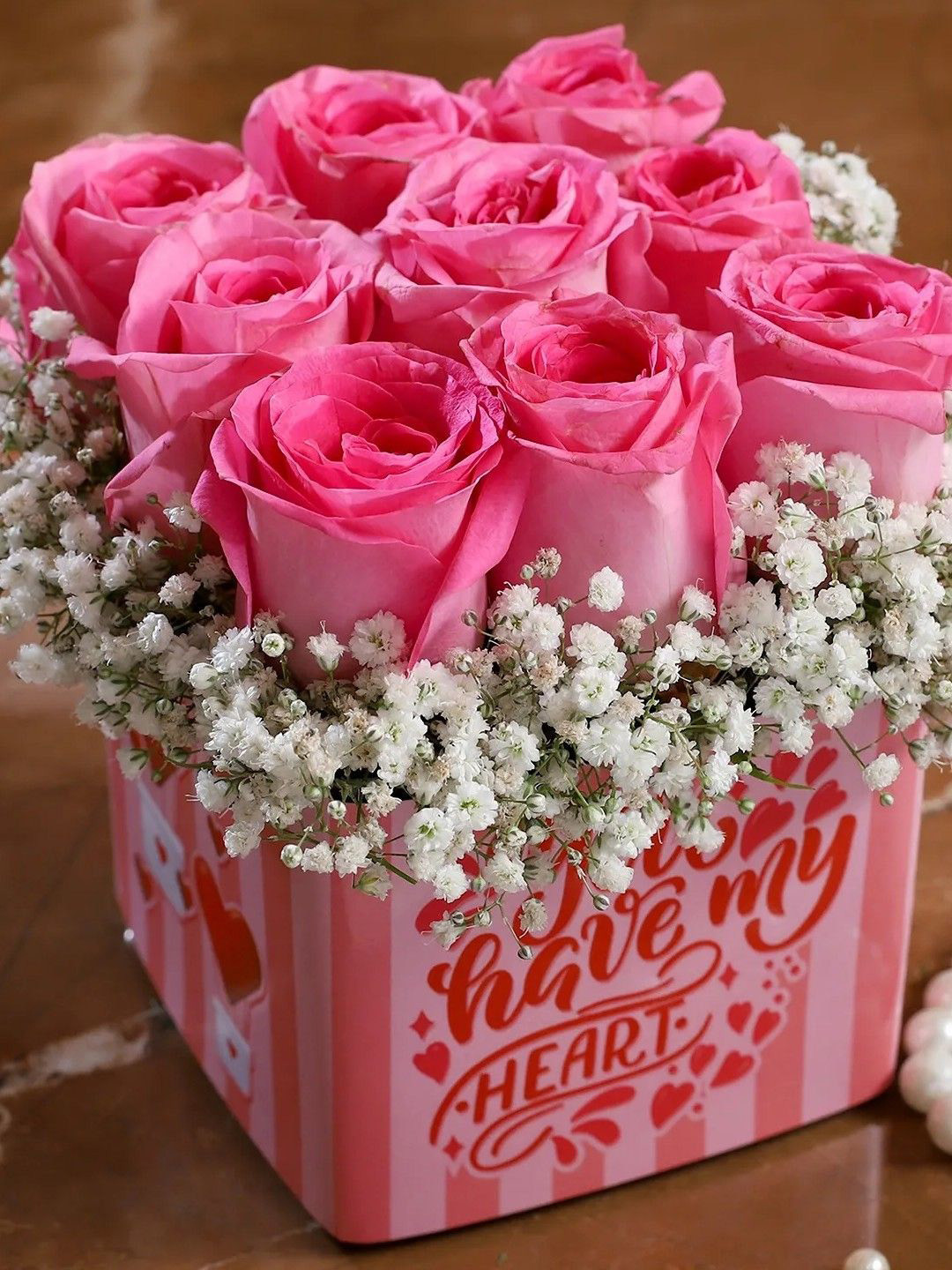 fnp Pink 9 Pieces Roses Fresh Flowers Bouquet