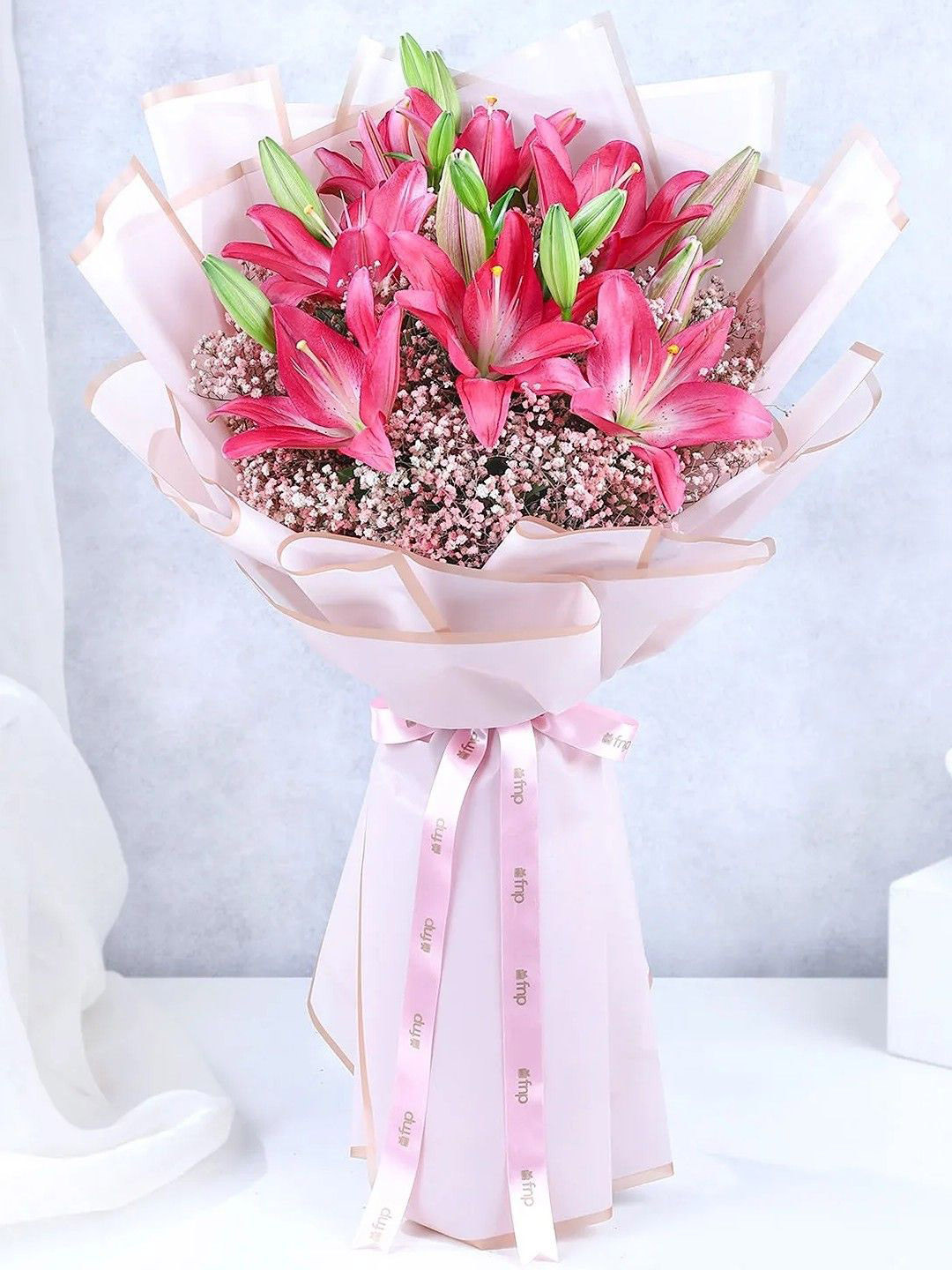 fnp Pink 6 Pieces Pretty Elegant Lilies Fresh Flowers