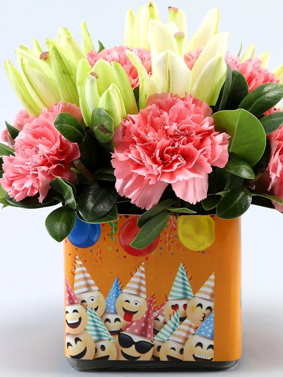 fnp Pink & Green 4 Pieces  Fresh Flowers In  Vase