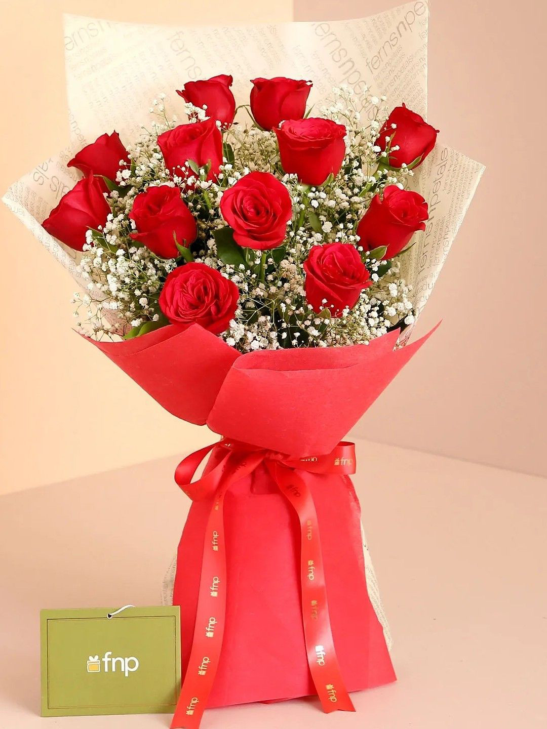 fnp Red 12 Pieces Roses Flower Bouquet