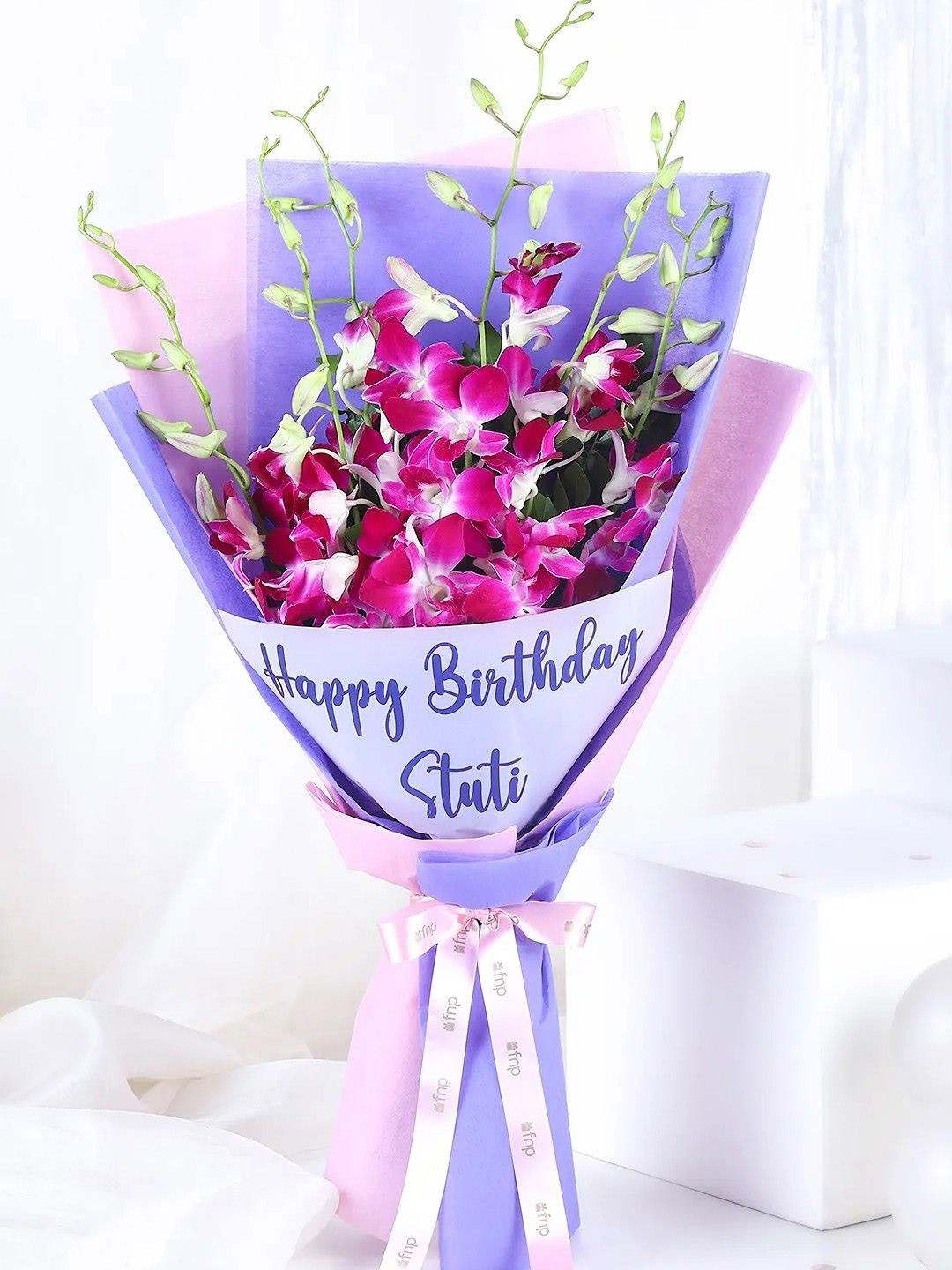 fnp Purple 6Pc Orchids Flower Bouquet