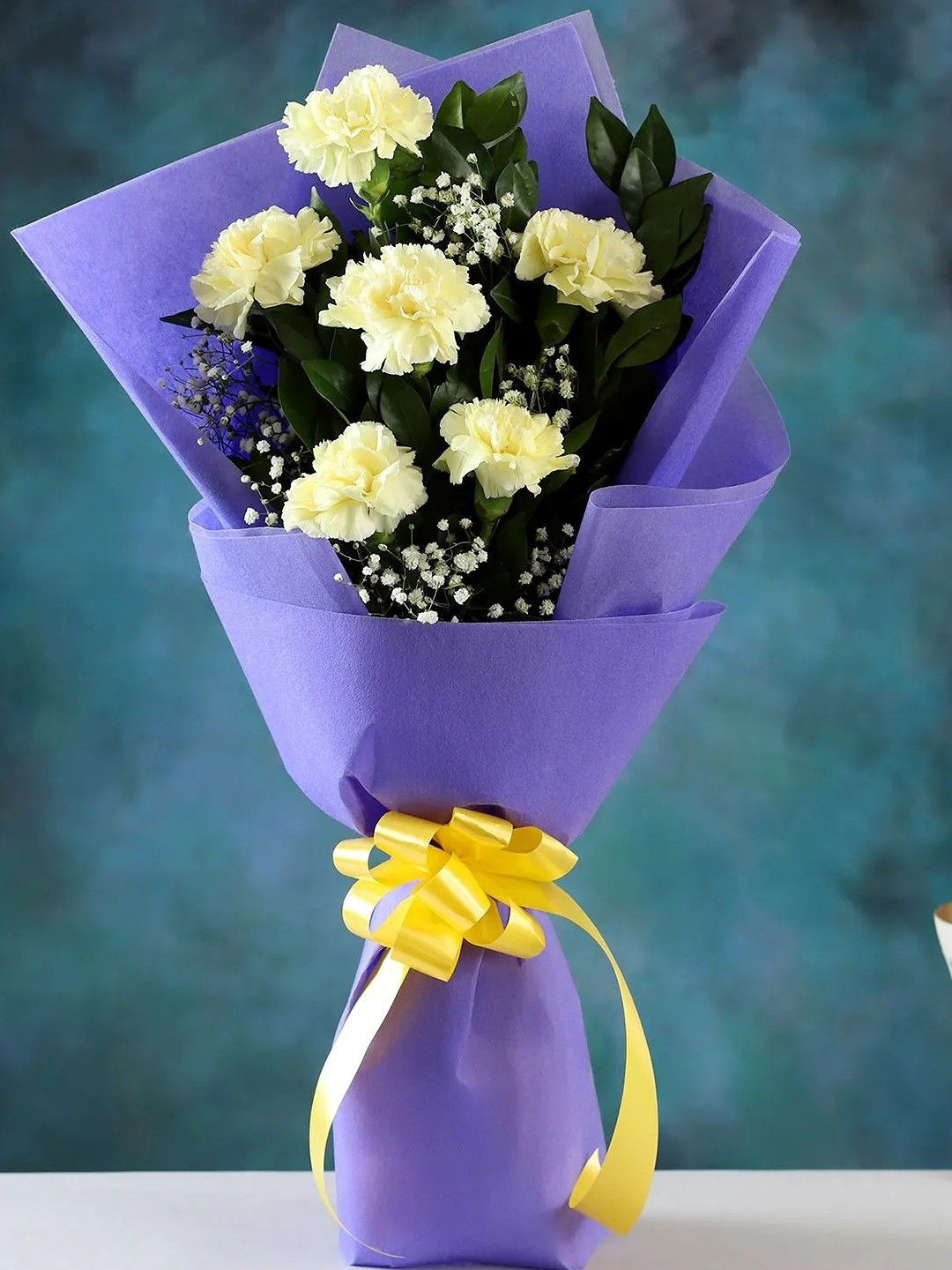 fnp Yellow & Green 6 Pieces Sunshine Love Yellow Carnation Bouquet