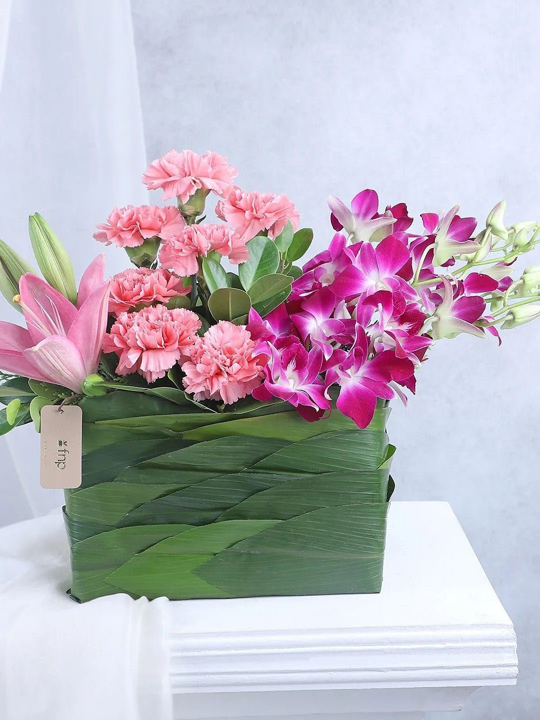 fnp Purple & Pink 12 Pieces Carnations Fresh Flowers Bouquet