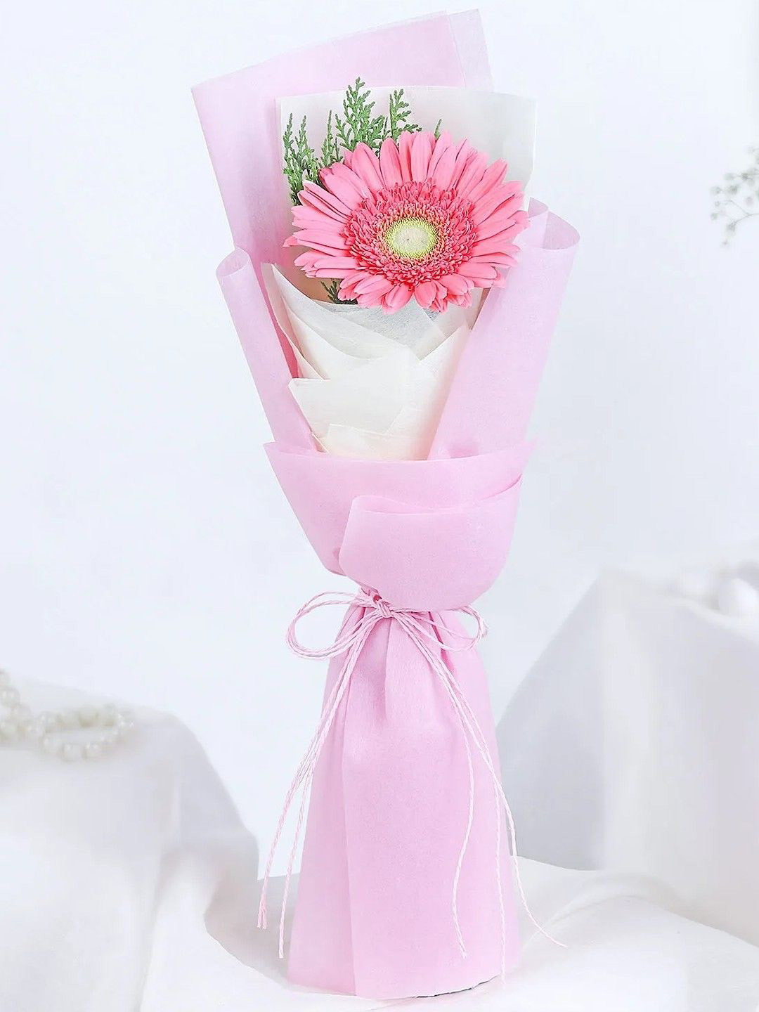 fnp Pink Gerbera Fresh Flowers Bouquet