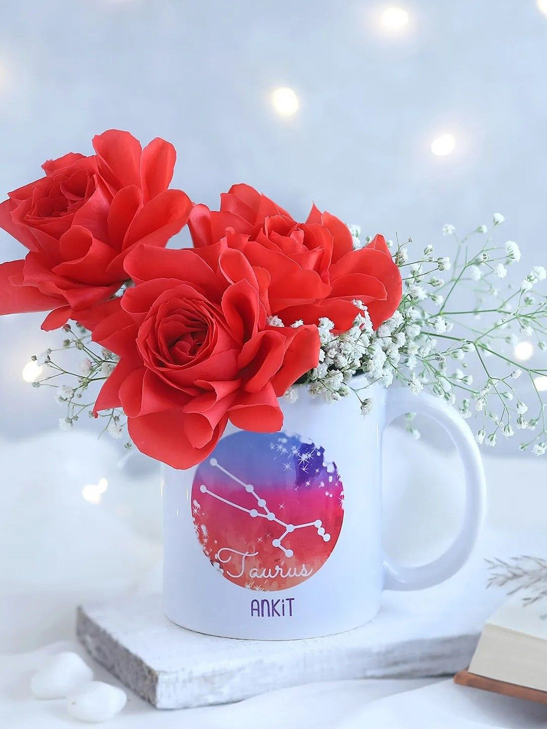fnp Red 3 Pieces Roses Fresh Flowers Coffee Mug