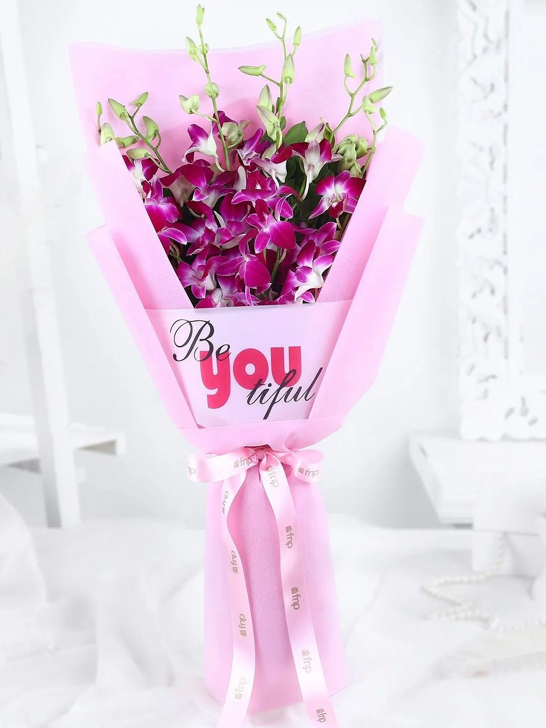 fnp Purple 19 Pieces Orchids Flower Bouquet