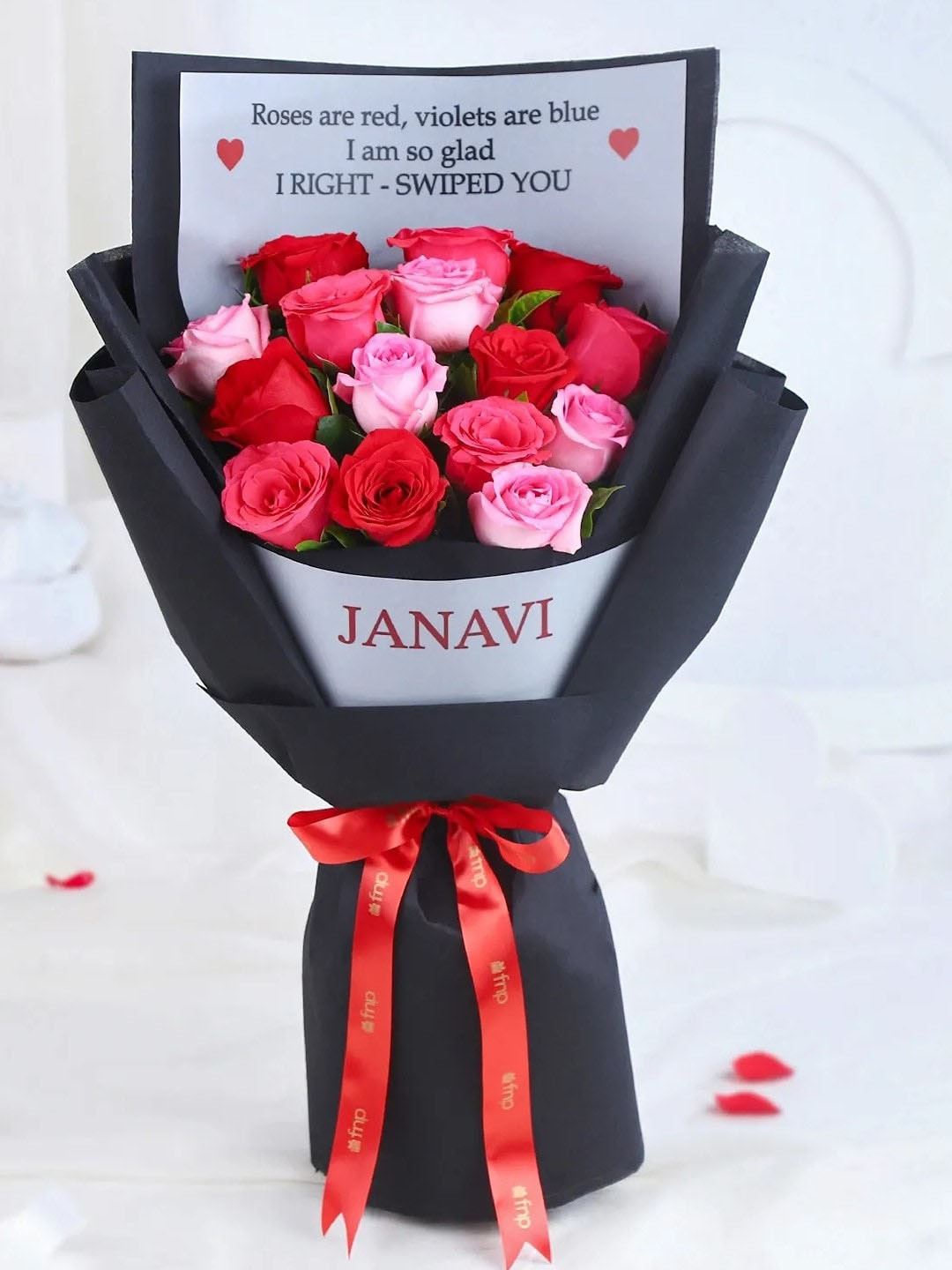 fnp Red 15Pc Roses Flower Bouquet