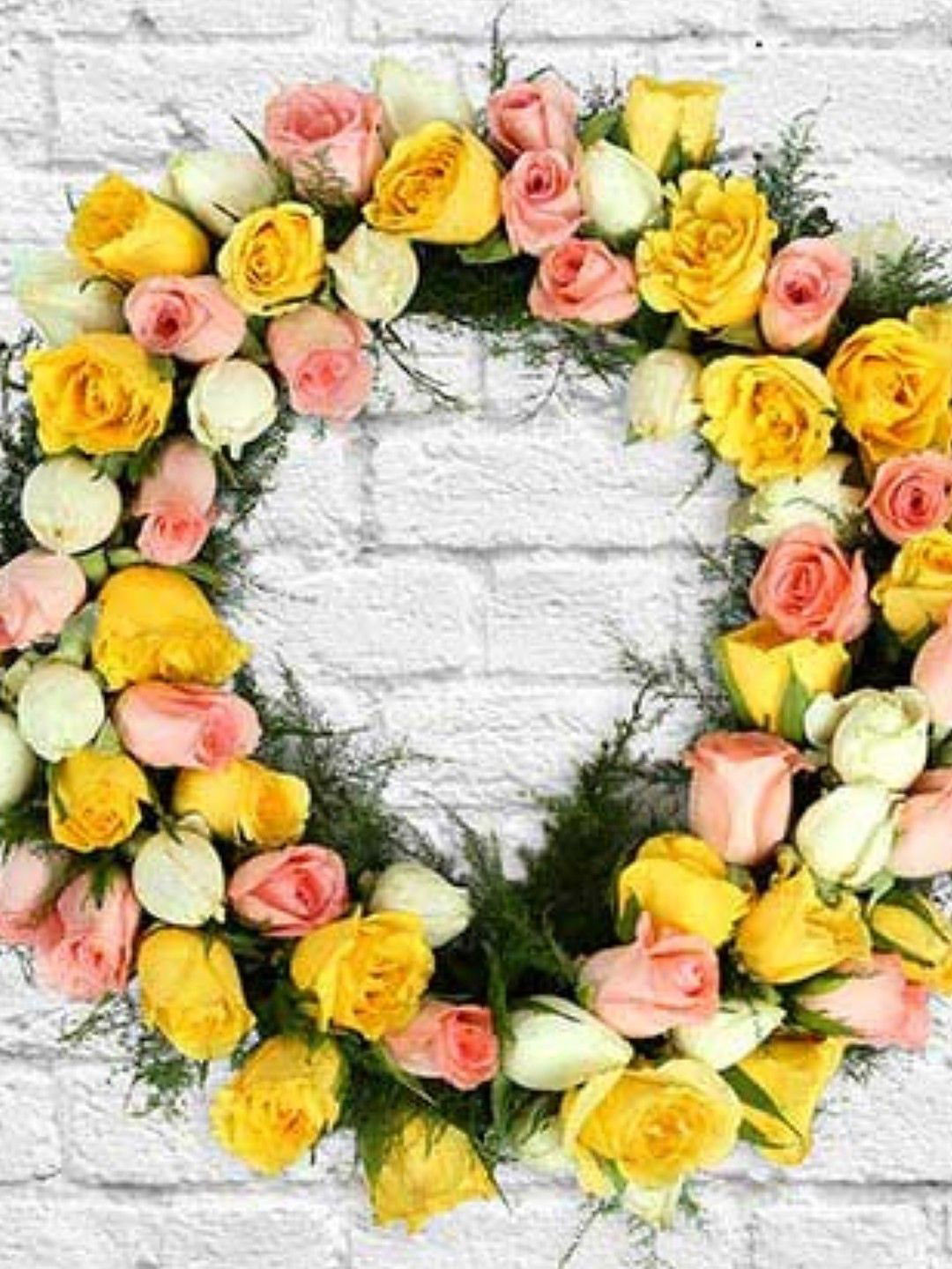 fnp Yellow & Pink 67 Pieces Roses Fresh Flowers