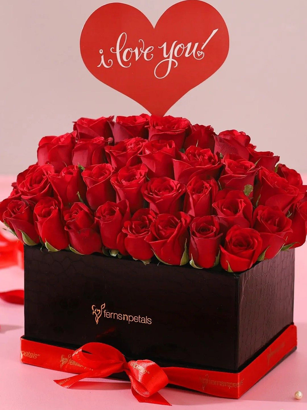 fnp Red 50 Pieces Roses Fresh Flowers Box