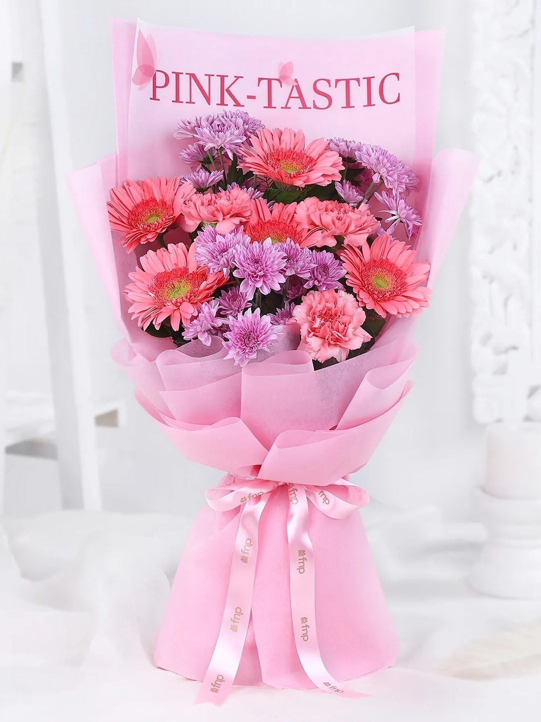 fnp Pink 29 Pieces Gerberas, Daisies & Carnations Fresh Flowers Bouquet