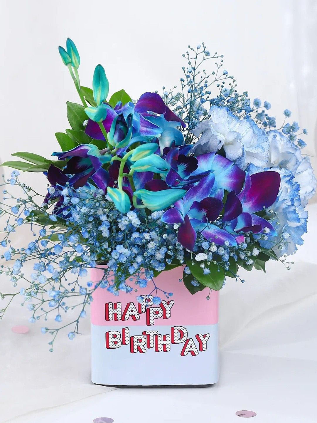 fnp Blue 5 Pieces Carnation Fresh Flowers Bouquet