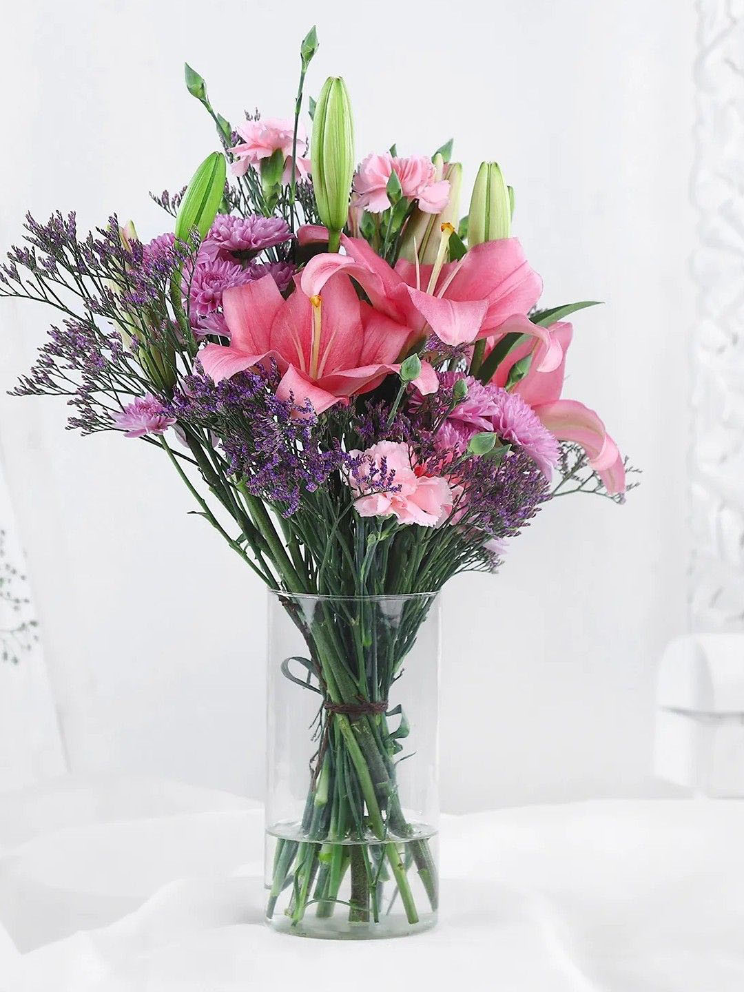 fnp Pink & Purple 8 Pieces Lily Fresh Flowers Bouquet
