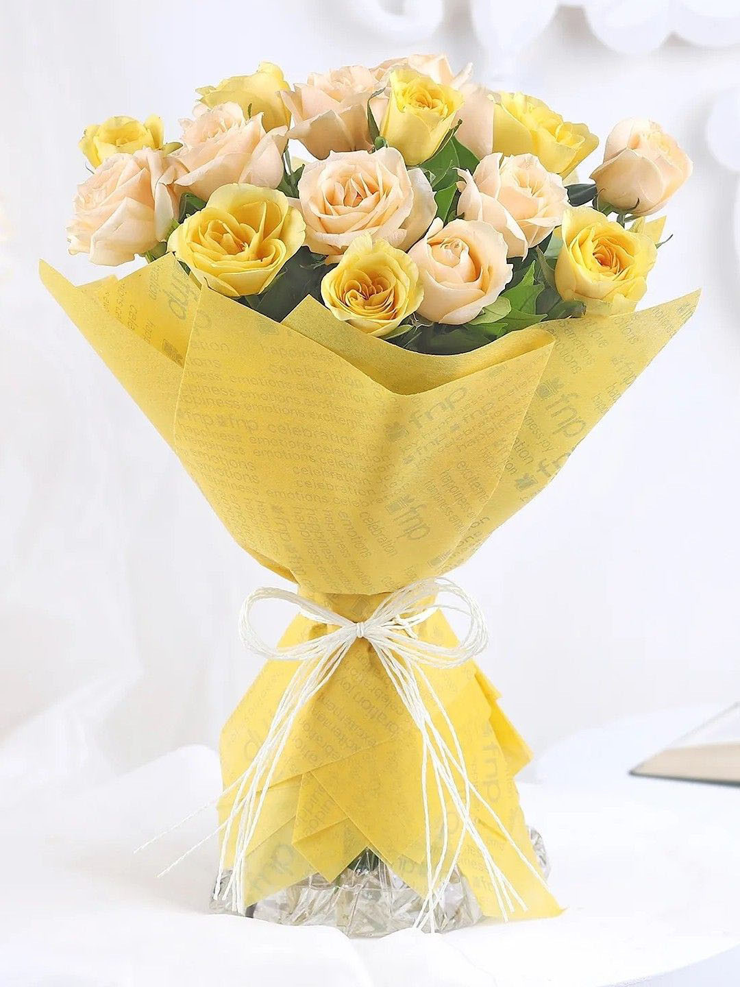 fnp Yellow 15 Pieces Roses Fresh Flowers Bouquet