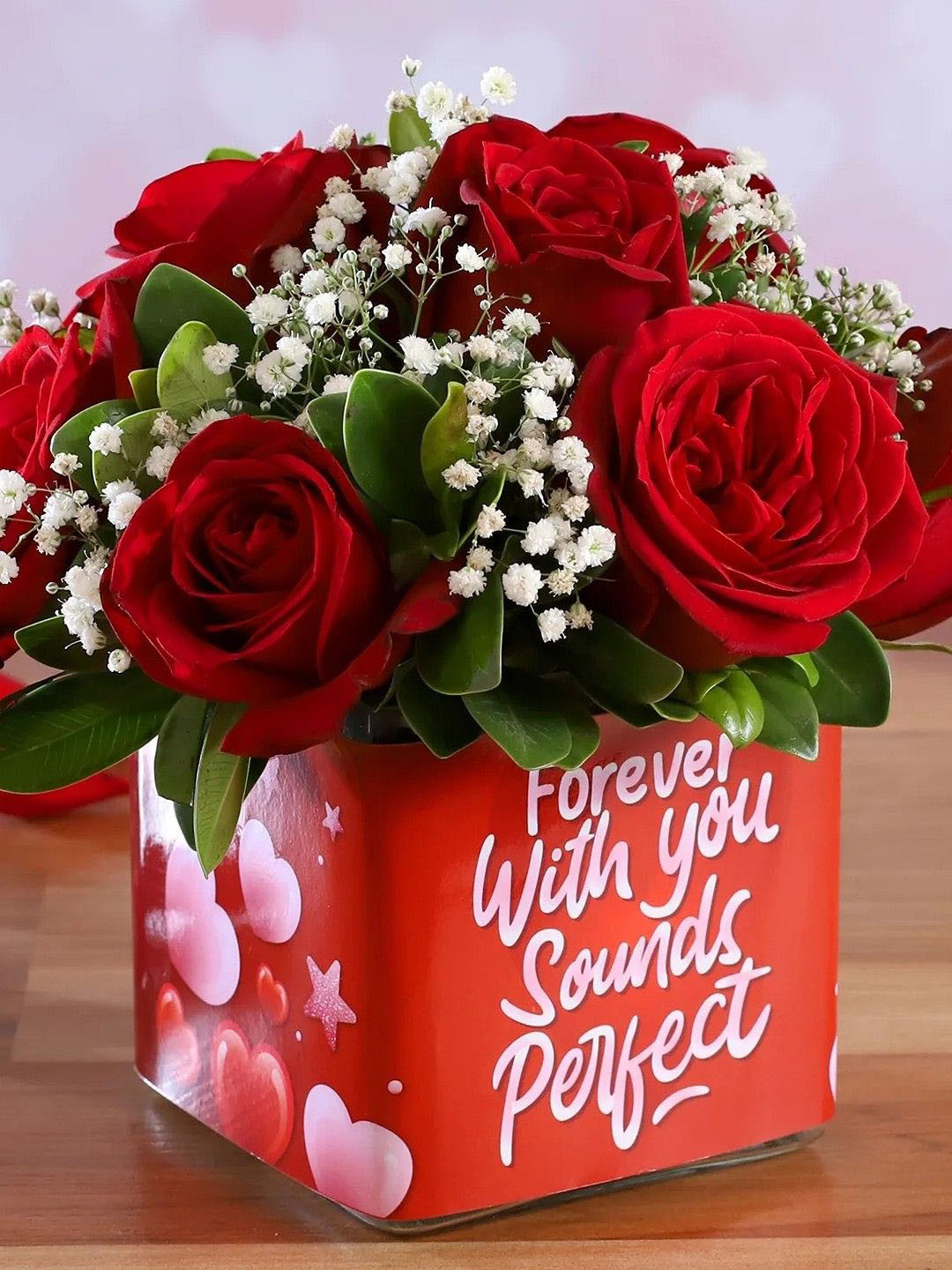 fnp 10 pieces Red Roses Fresh Flowers Vase