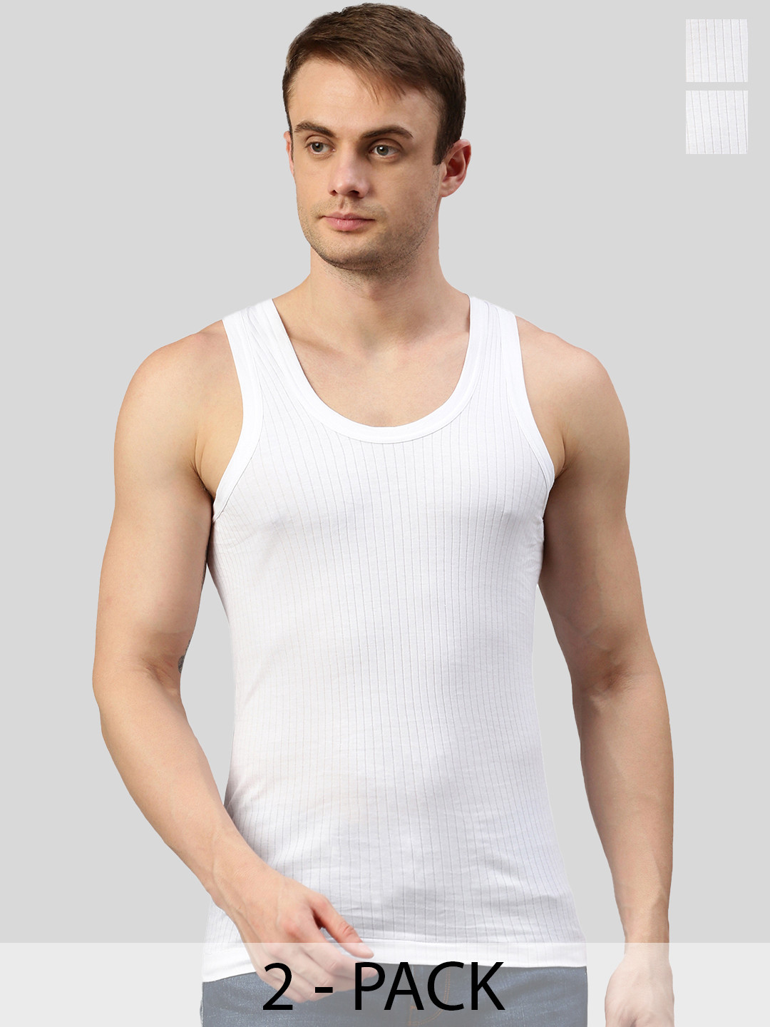 AMUL COMFY Pack Of 2 Cotton Undershirt Innerwear Vests SP-TR-PARKA VEST-WHT-XL-2P