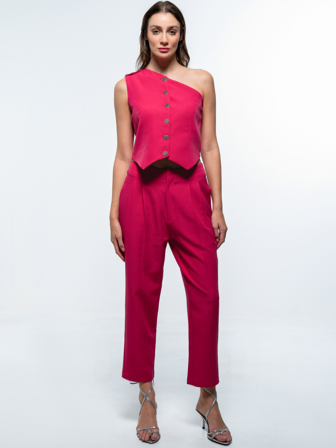 SOTBELLA One Shoulder Casual Top & Trouser